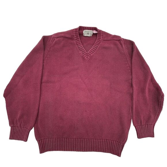 Vintage Segreto Made in Italy Wool Blend Sweater XL Brown Soft V Neck - Picture 1 of 12